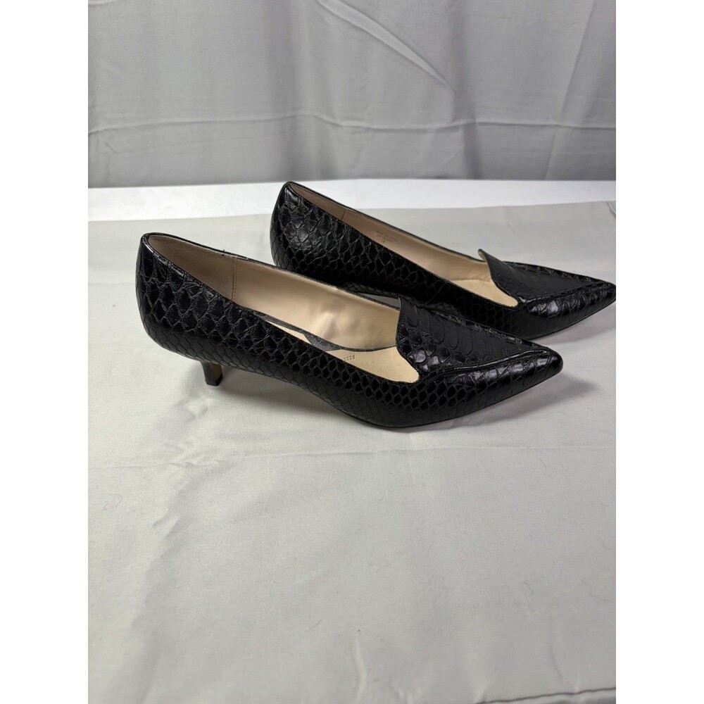 Adrienne Vittadini Womens Black Animal Print Dress Shoes Size US 8.5M 1.5 Heel - Picture 4 of 11